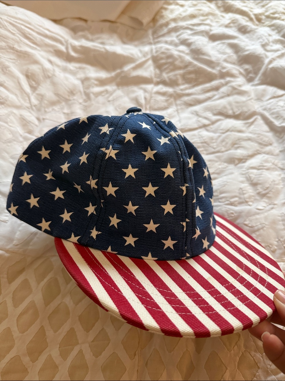 Star & Stripe Snapback Cap - Navy & Red